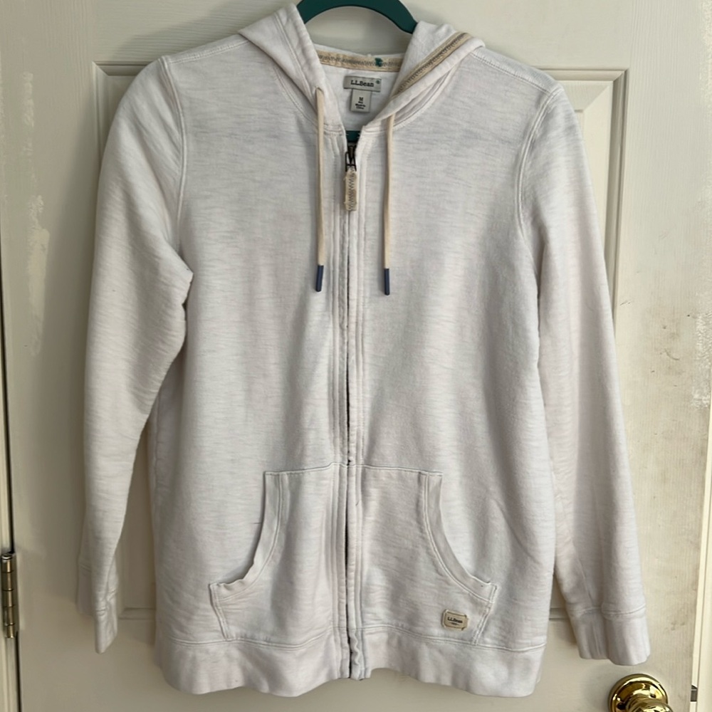 L L Bean Zip up Hooded Sweatshirt Size Medium